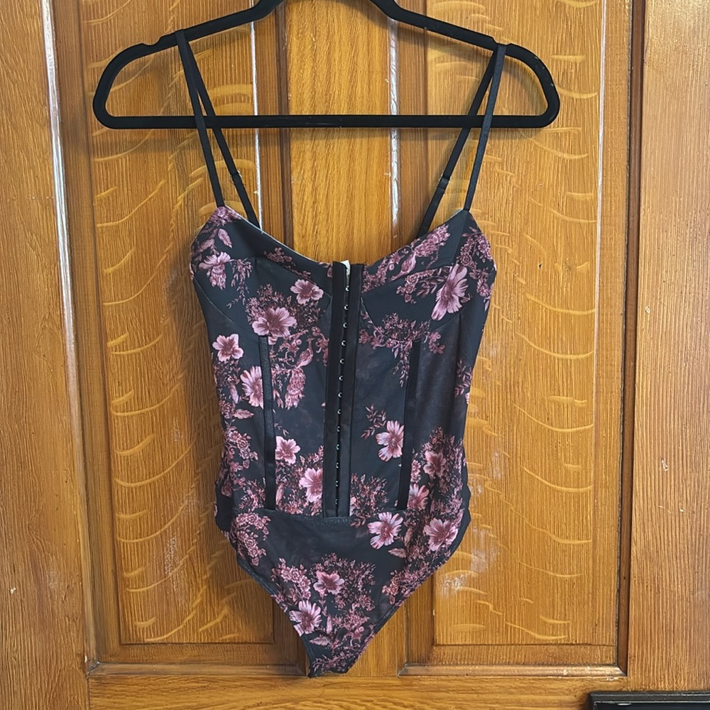 fp intimately Night Rhythm Printed Bodysuit, NWT, Black Combo - Picture 4 of 7